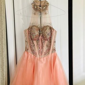 Light Pink High Neck Dress